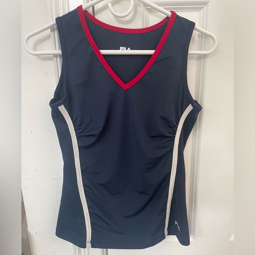 Fila tennis shirt, look for my matching skirt.